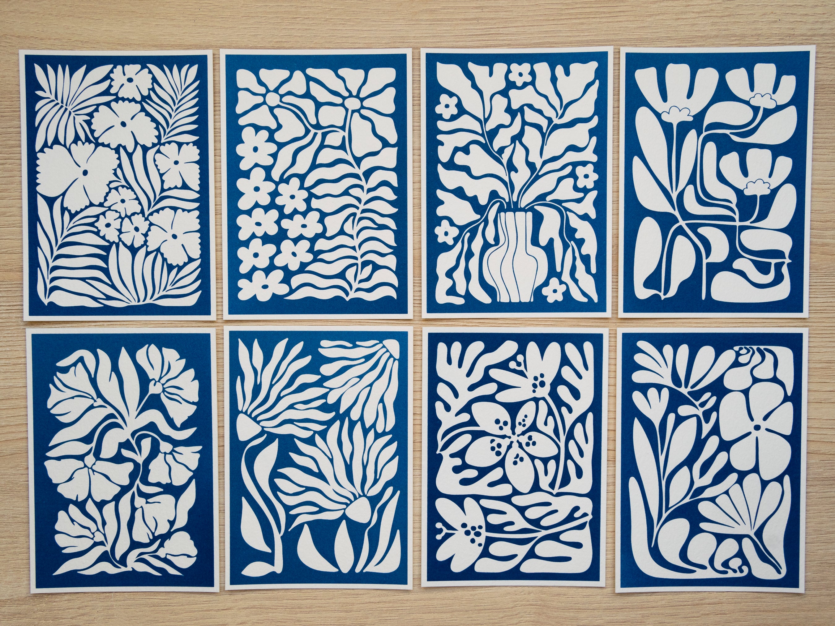 Abstract Flower Cyanotype prints