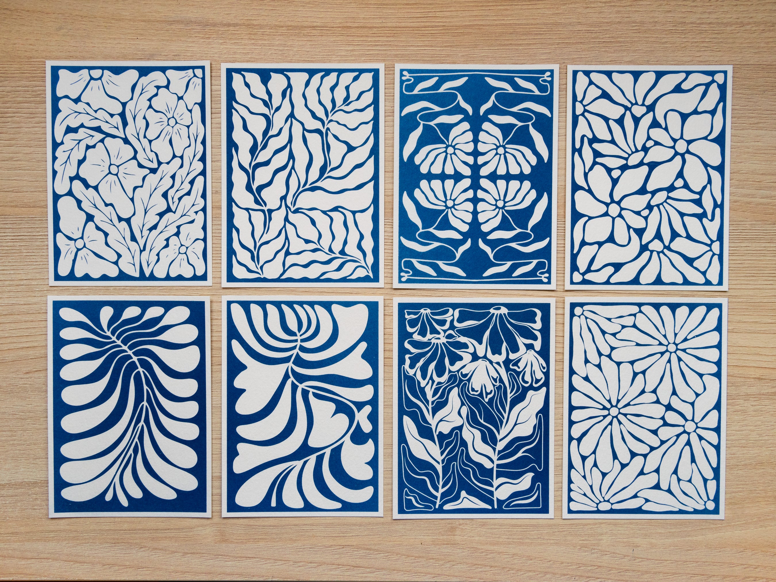 geometrical flowers for cyanotype printing
