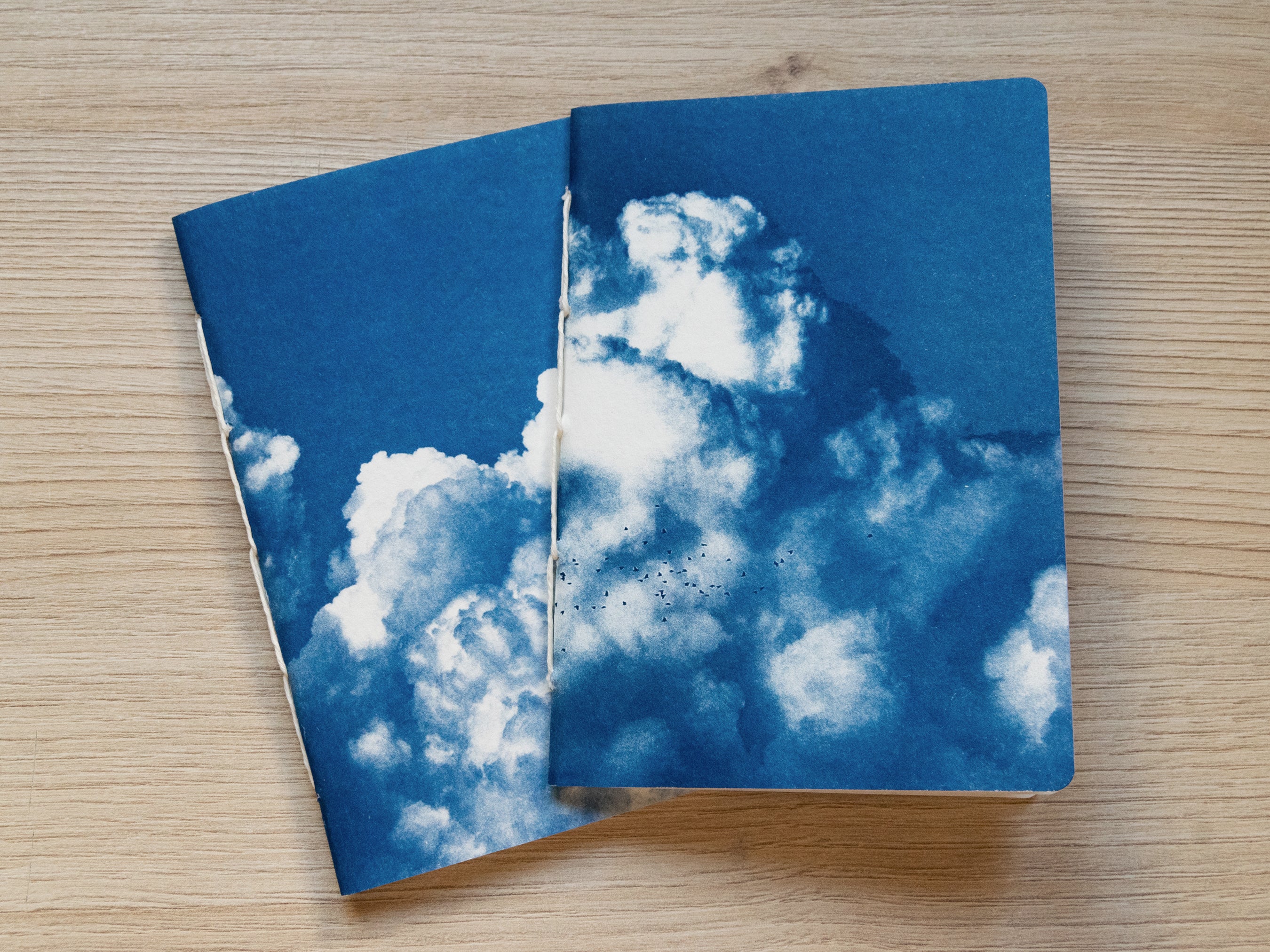 Handmade cyanotype notebook | Clouds landscape