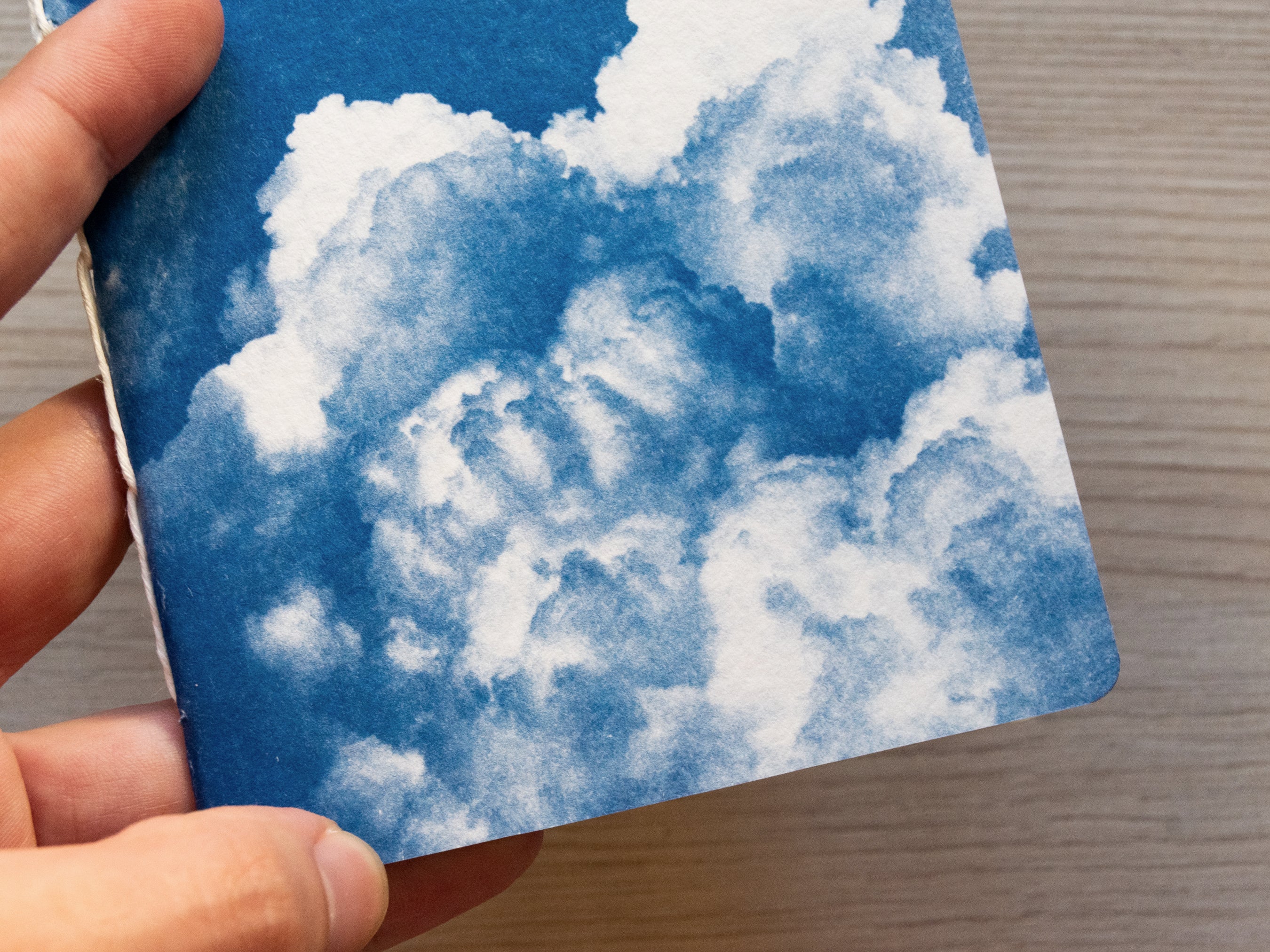 Handmade cyanotype notebook | Clouds landscape