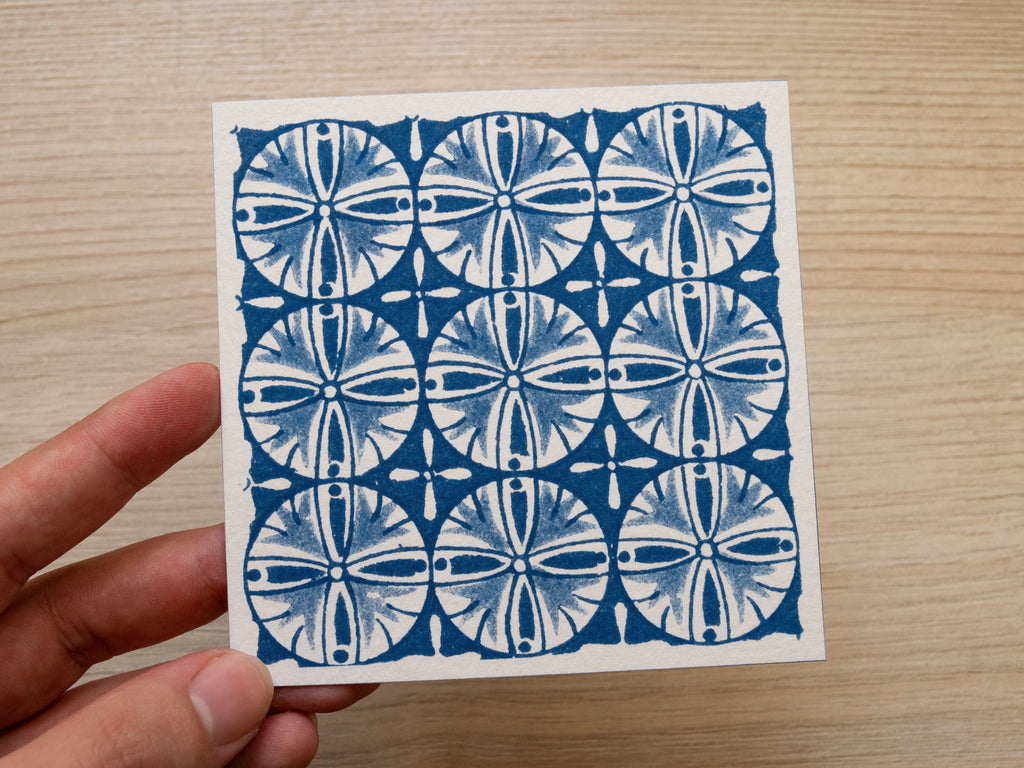 Vintage square ornaments cyanotype stencils