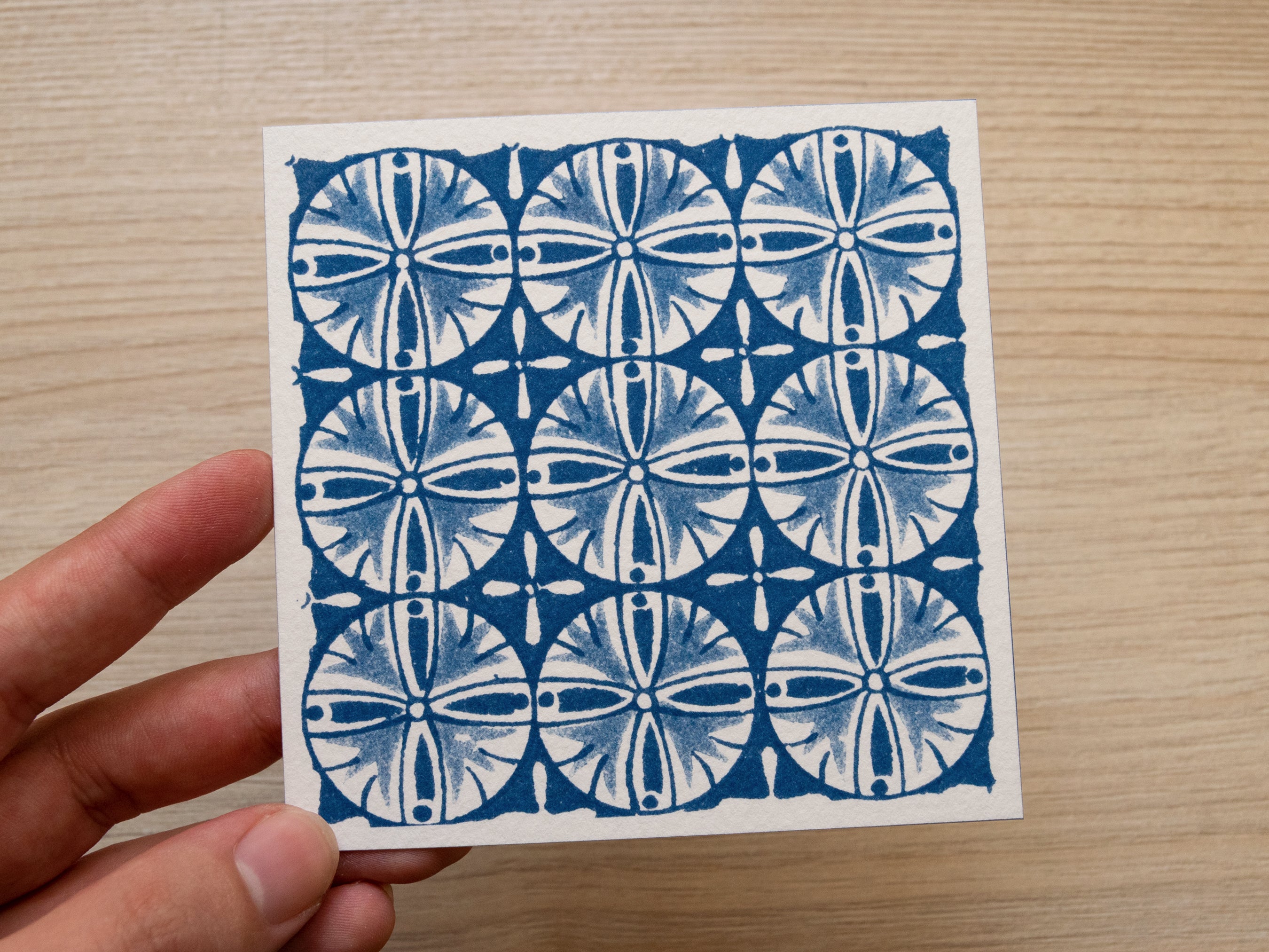 Vintage square ornaments cyanotype stencils