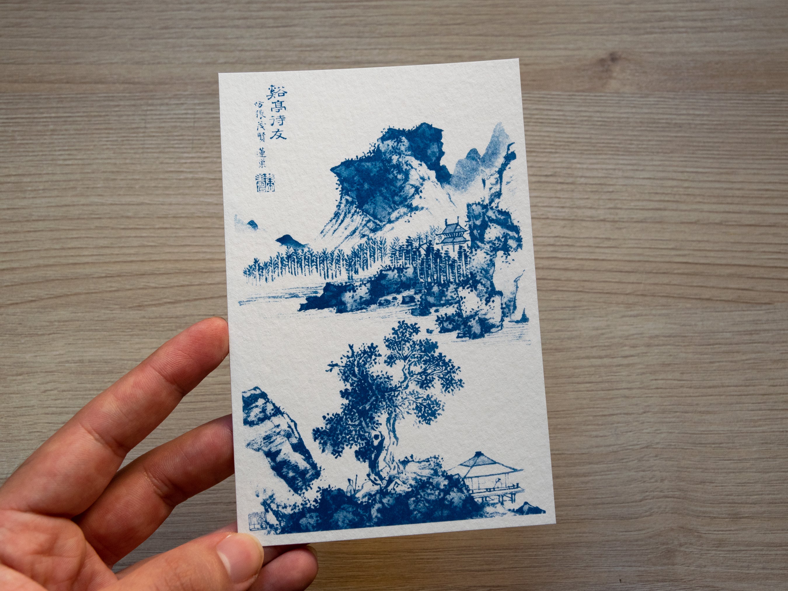 Plantillas para cianotipia de paisajes chinos