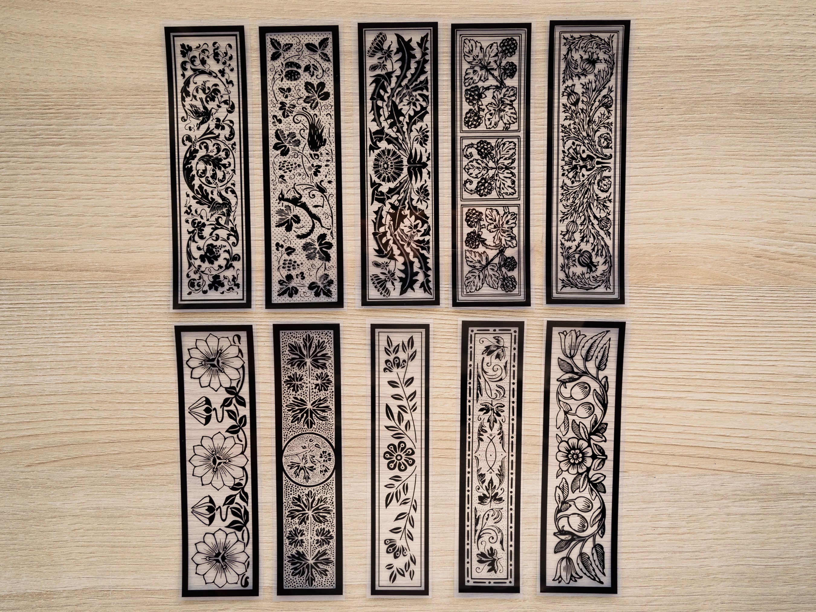 Vintage Designs Cyanotype Bookmark Stencils