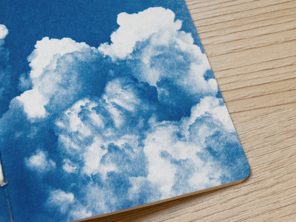 Handmade cyanotype notebook | Clouds landscape