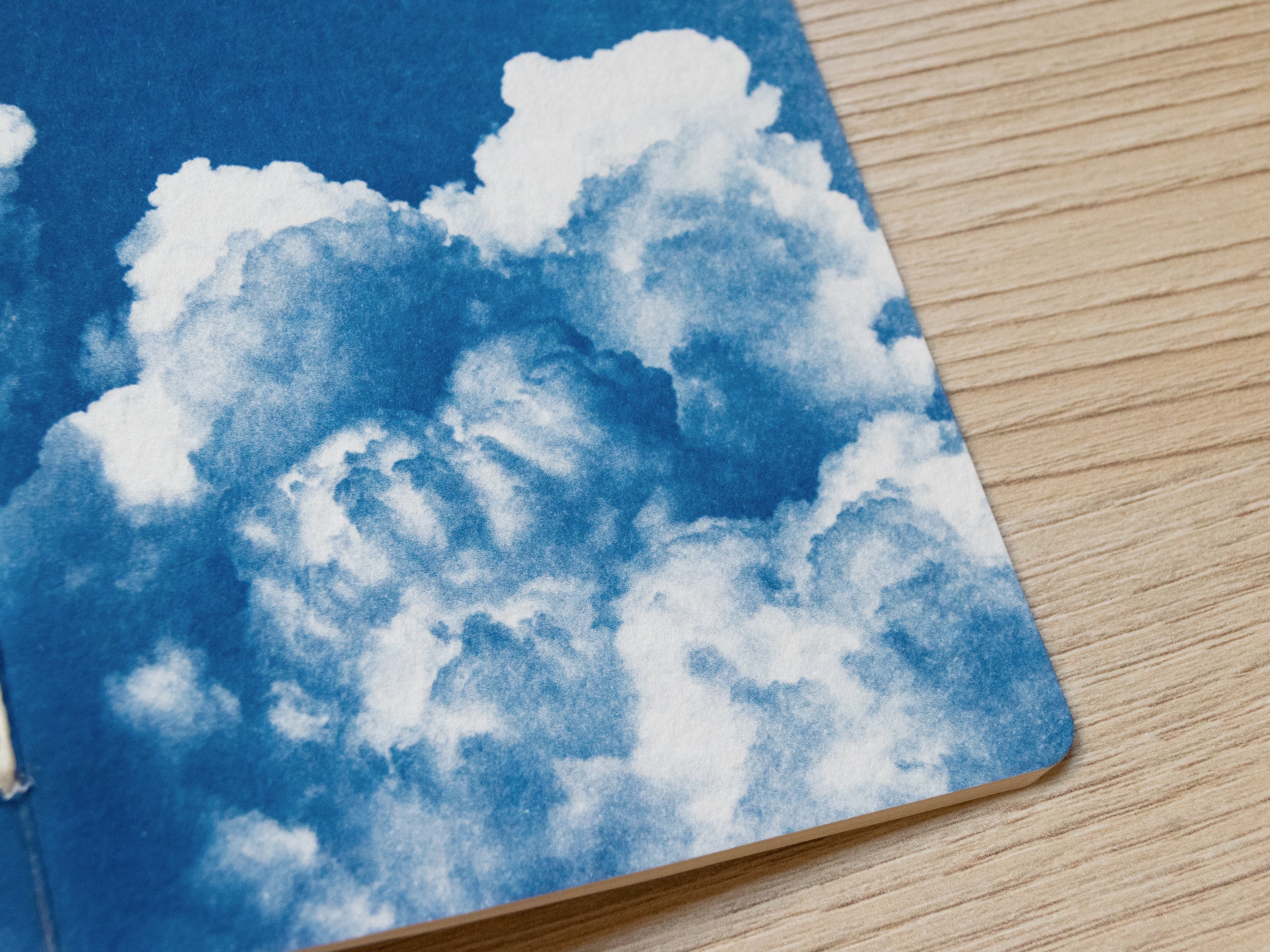 Handmade cyanotype notebook | Clouds landscape