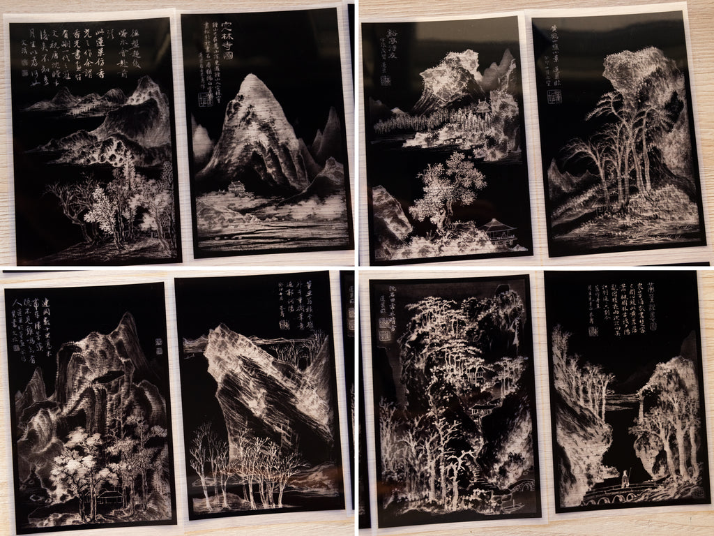 Plantillas para cianotipia de paisajes chinos