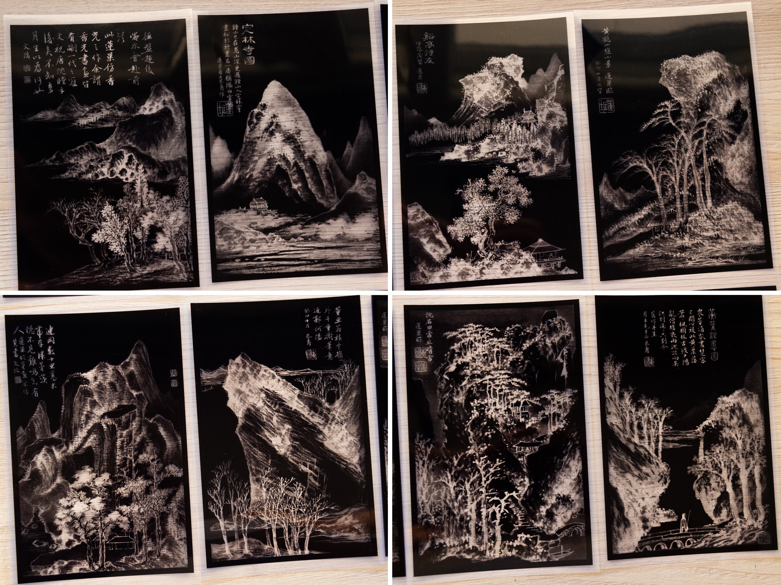 Plantillas para cianotipia de paisajes chinos