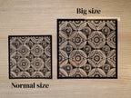 Vintage square ornaments cyanotype stencils