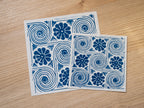 Vintage square ornaments cyanotype stencils