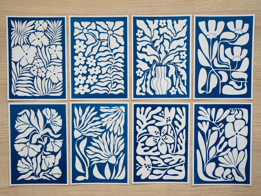 Abstract Flower Cyanotype prints