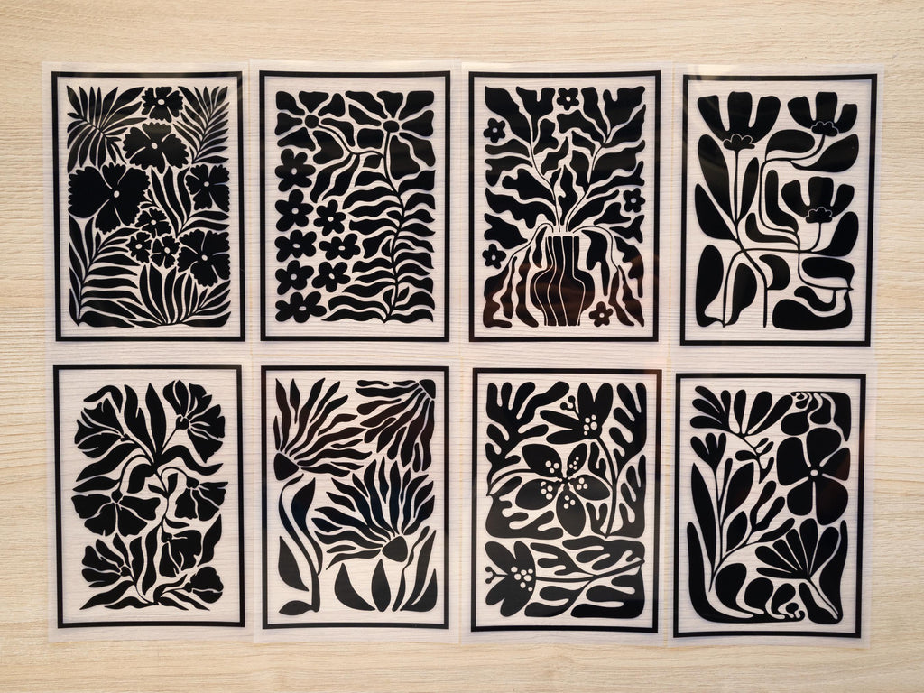 Abstract botanical Cyanotype Stencils