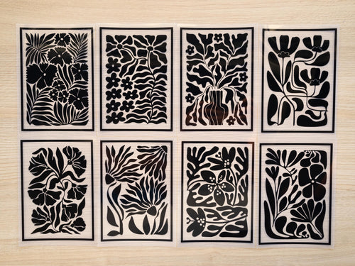 Abstract botanical Cyanotype Stencils