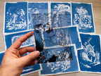 Alice in Wonderland cyanotype art