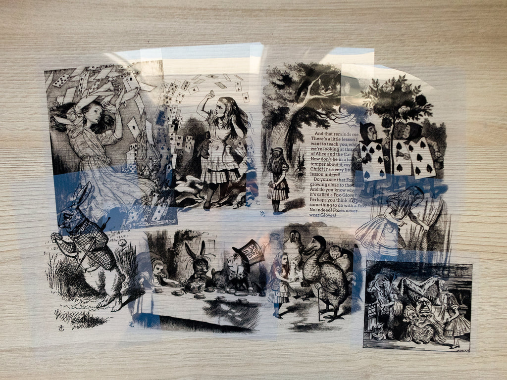 Alice in Wonderland stencils for solar printing