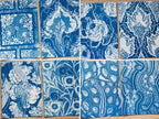 Art Deco Flowers Patterns Cyanotype art