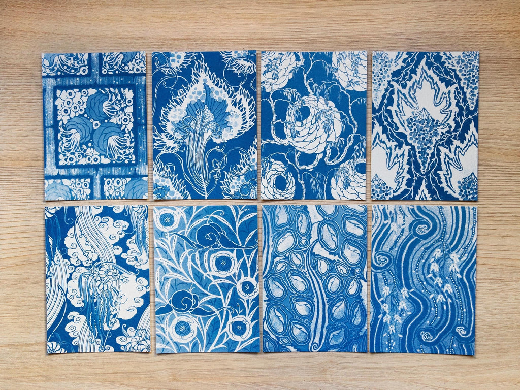 Art Deco Flowers Patterns Cyanotype prints