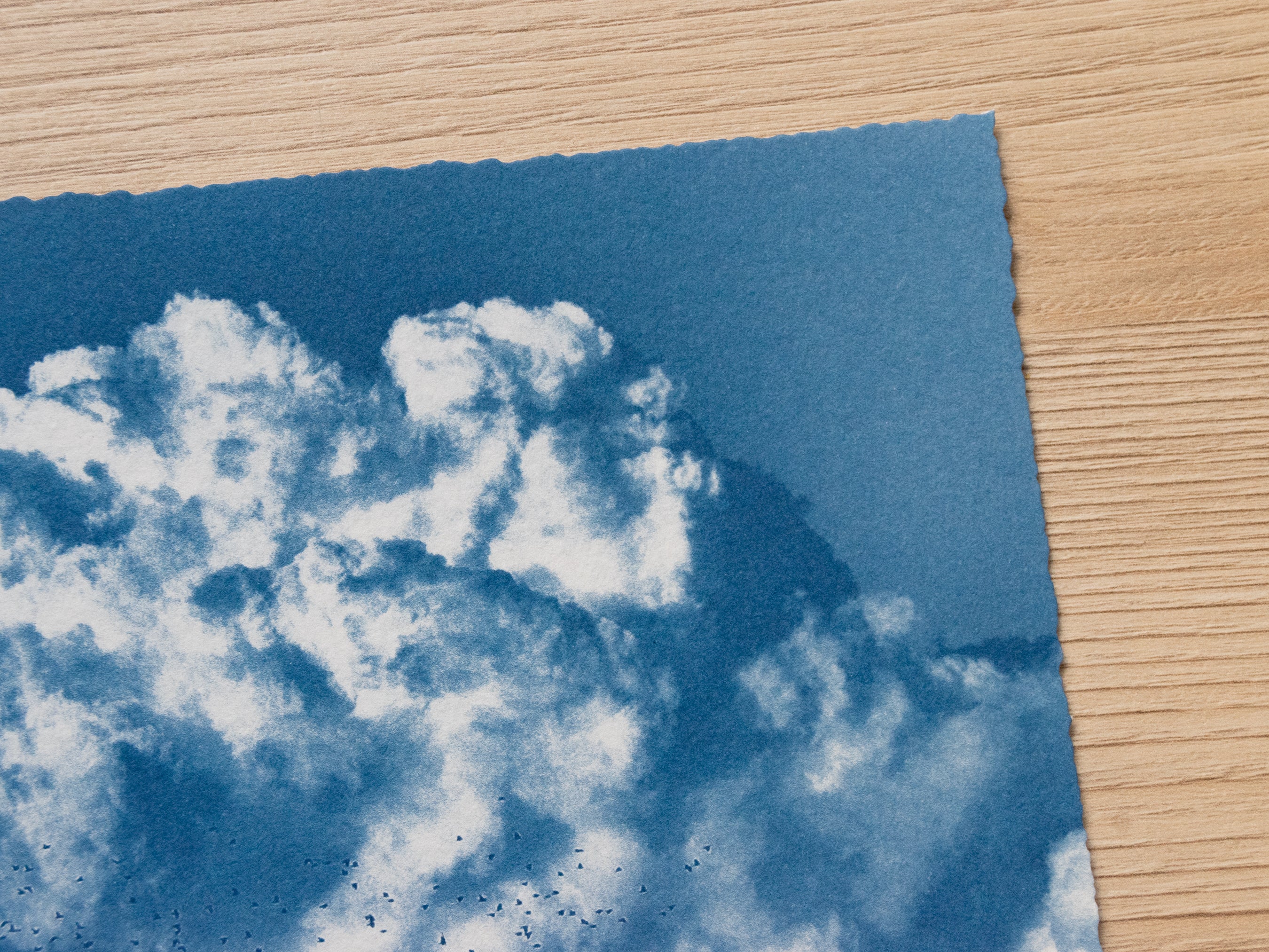 Original cyanotype print, clouds cyanotype art