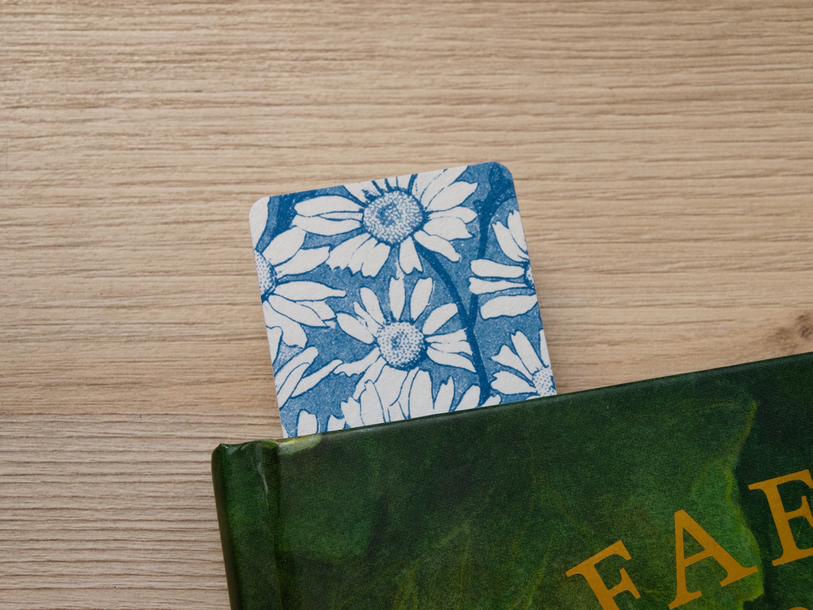 Cyanotype bookmarks, botanical patterns