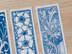 Cyanotypie-Lesezeichen, Vintage-Blumen
