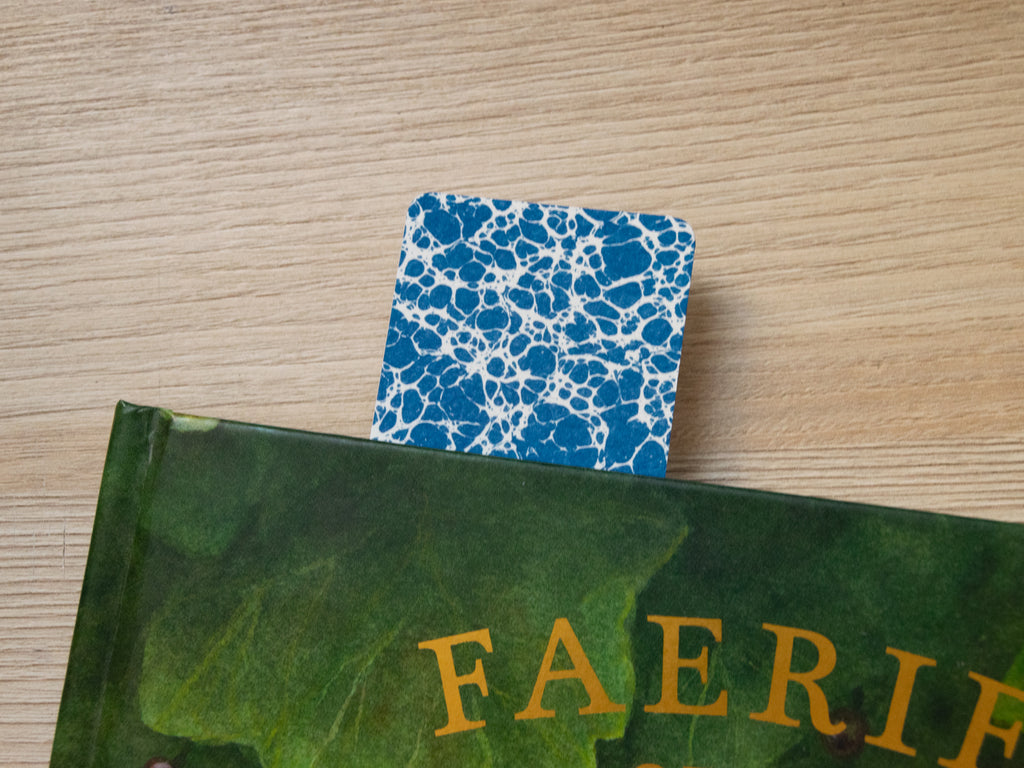 Cyanotypie-Lesezeichen, marmoriertes Muster