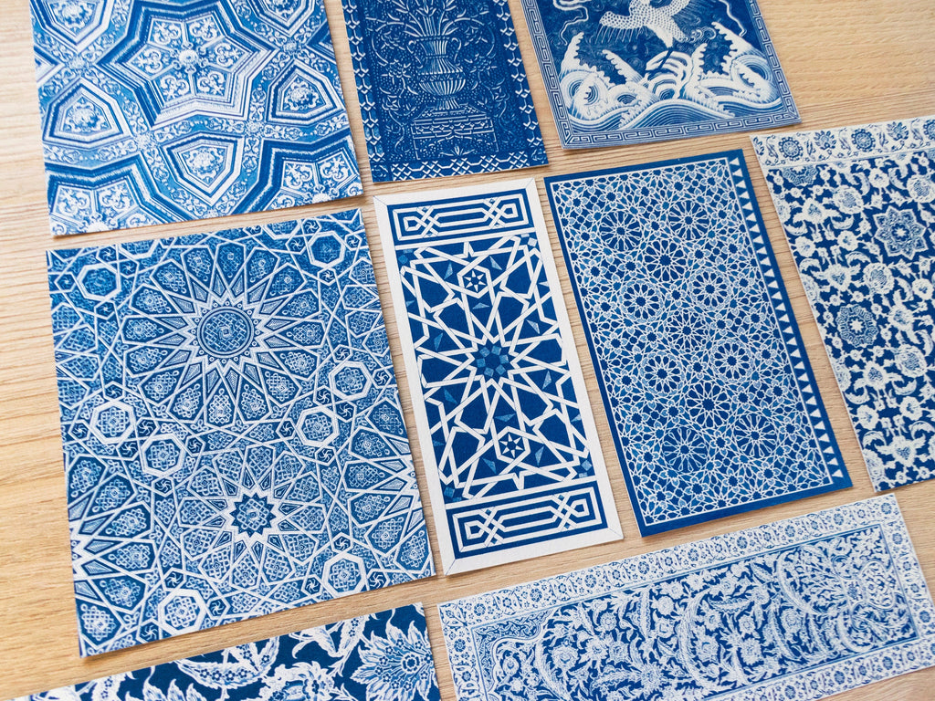 Cyanotype Arabic pattern prints