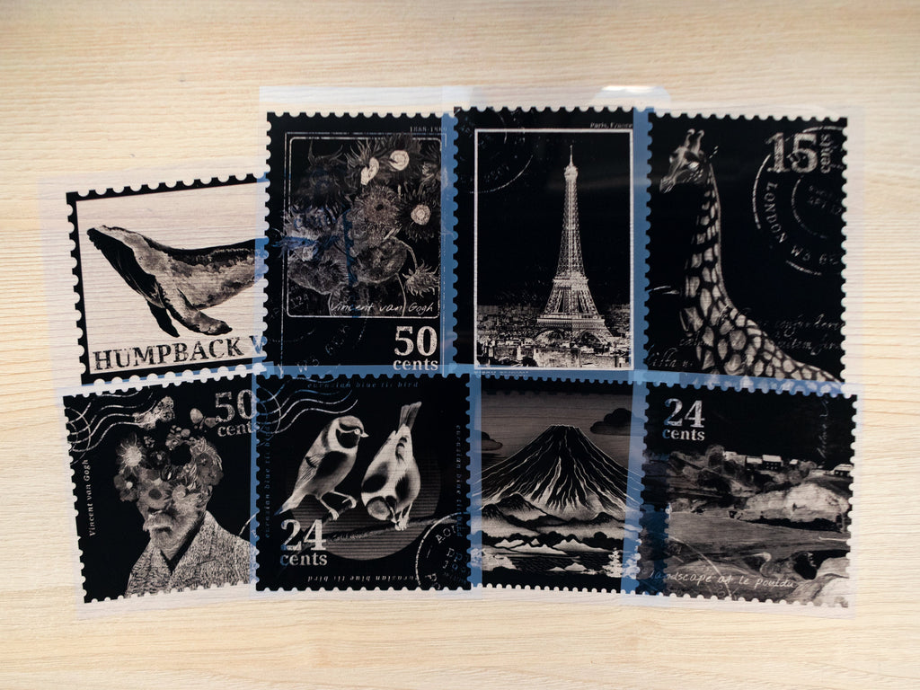 Cyanotype negatives of Postage Stamp Designs