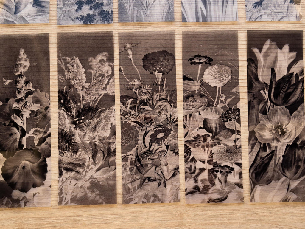 DIY cyanotype floral bookmarks stencils