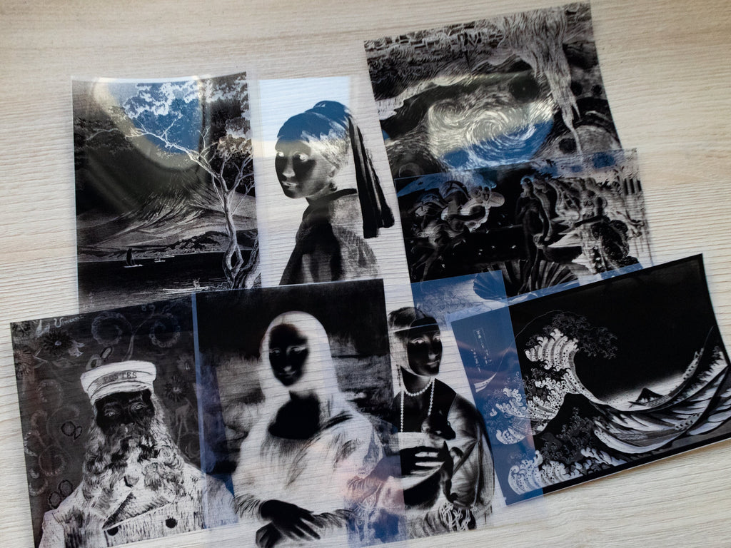 Famous artworks negatives for cyanotype