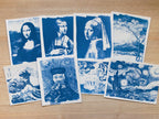  Famous paintings cyanotype stencils