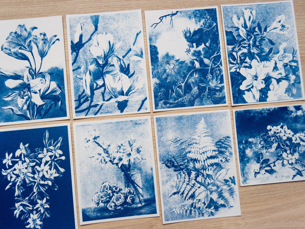 Floral Art Cyanotye prints