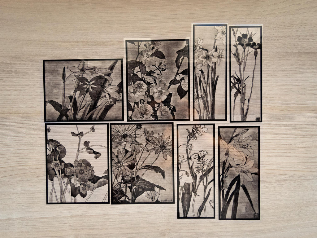 Hannah Borger floral illustrations stencils for cyanotype