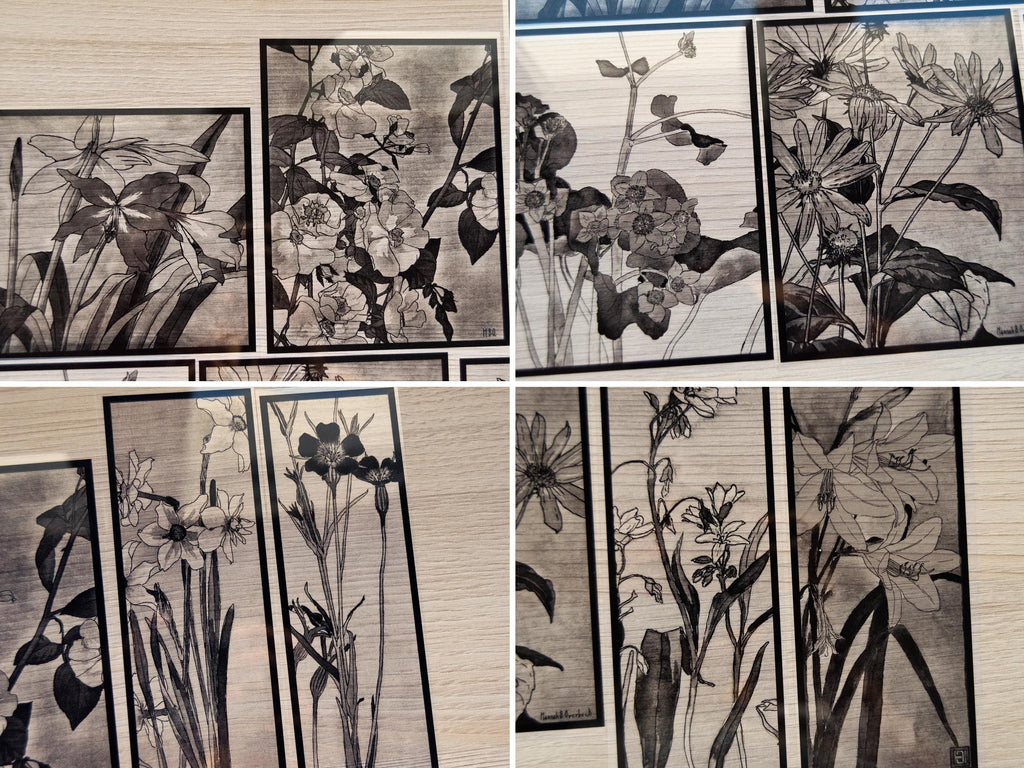 Hannah Borger floral illustrations stencils for solar printing