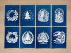 Holiday stencils for cyanotype