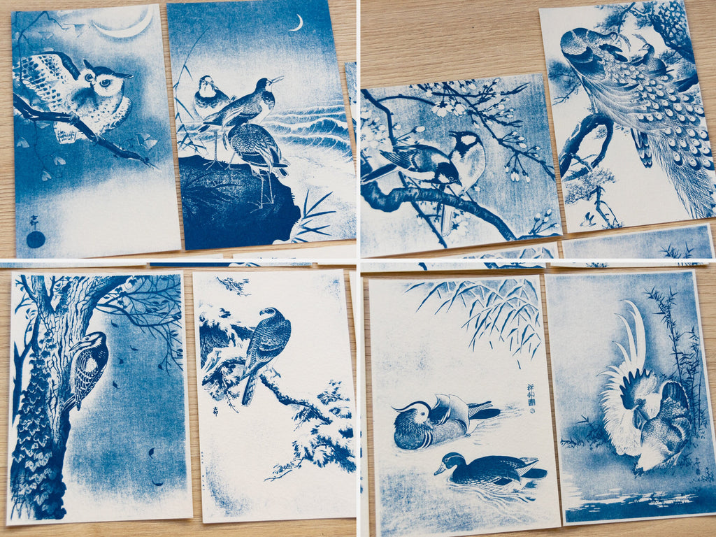 Japanese Animals cyanotype prints