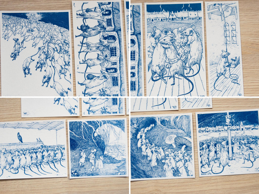 Mice artworks cyanotype prints