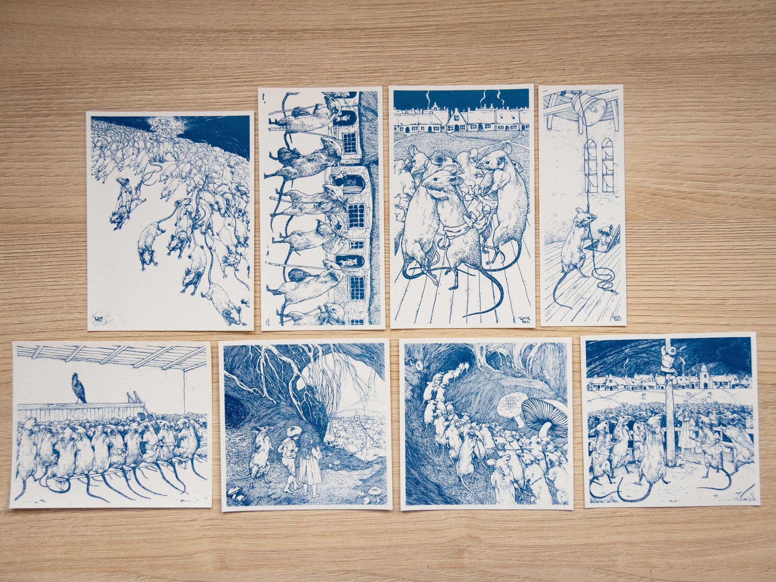 Mice cyanotype prints