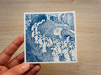 Mice illustration cyanotype print