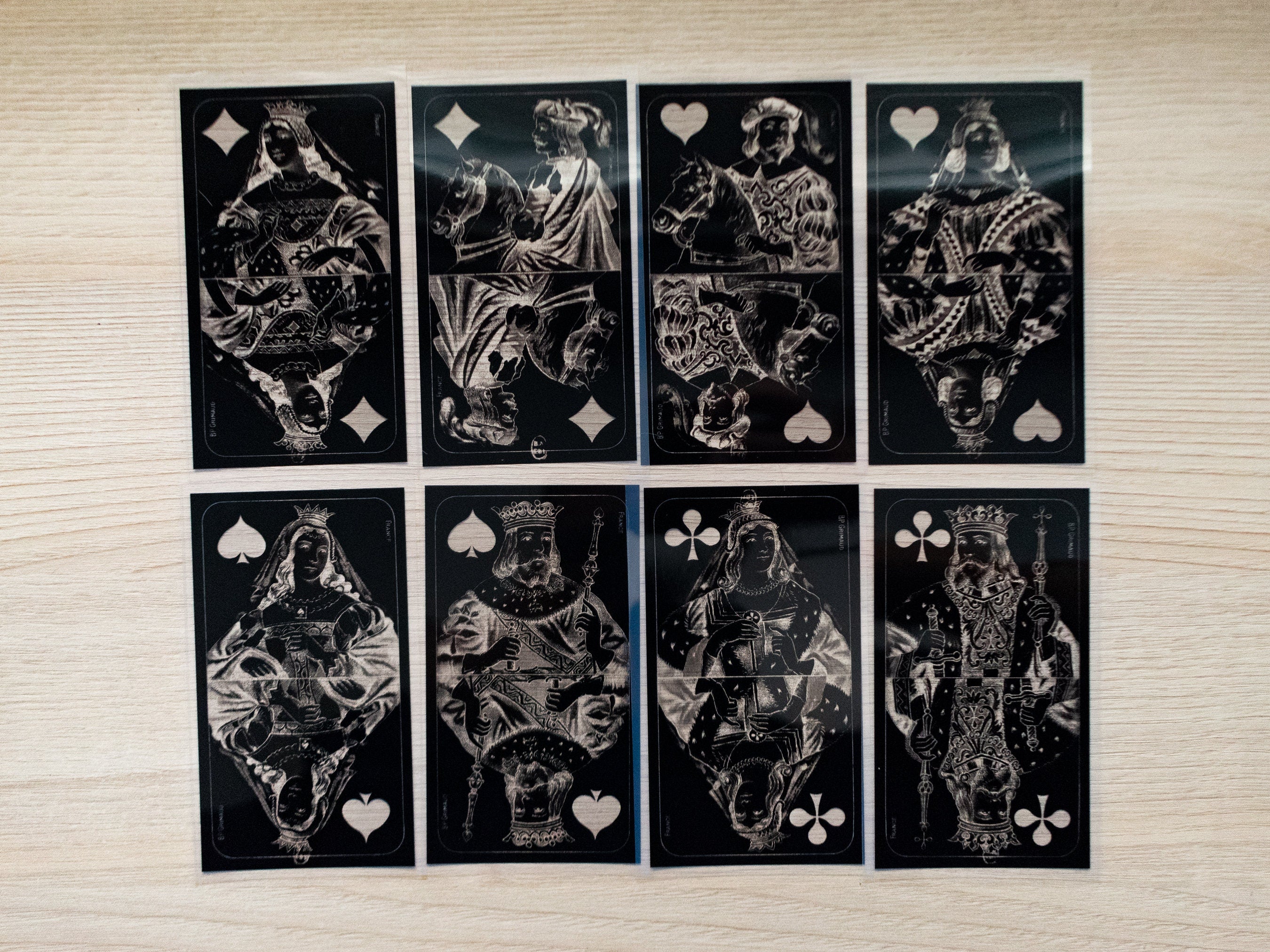 Tarot Nouveau Grimaud cyanotype negatives
