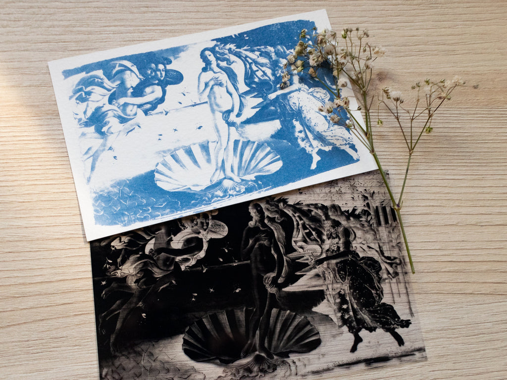 The Birth of Venus cyanotype print