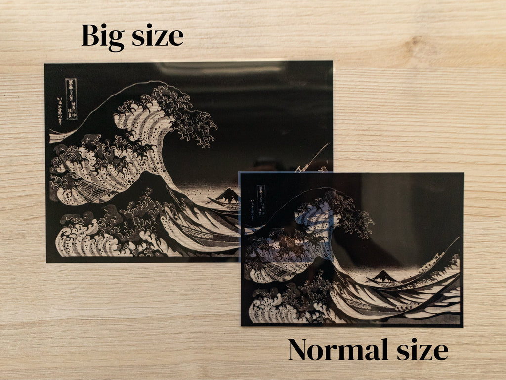 The Great Wave off Kanagawa cyanotype stencil