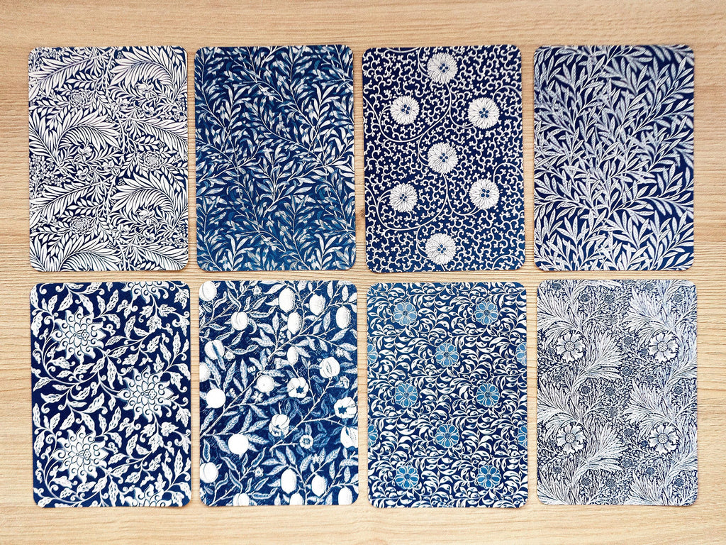 William Morris Patterns cards for cyanotype
