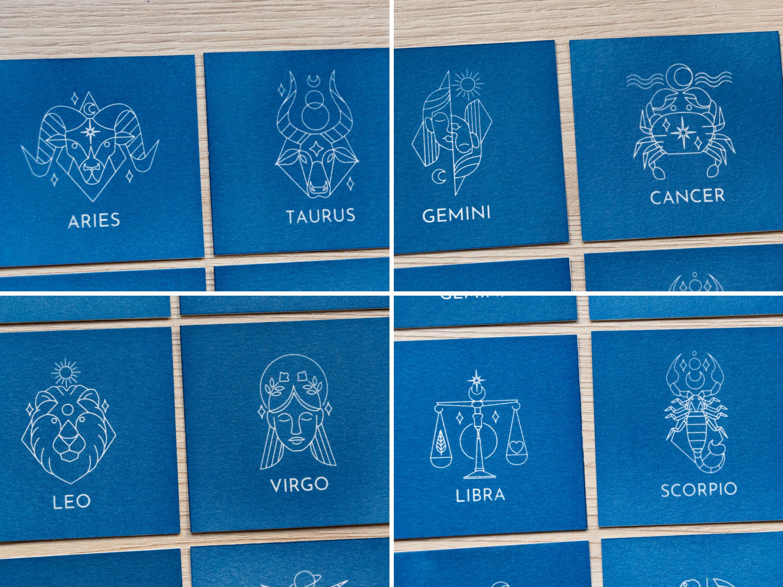 Zodiac signs cyanotype art