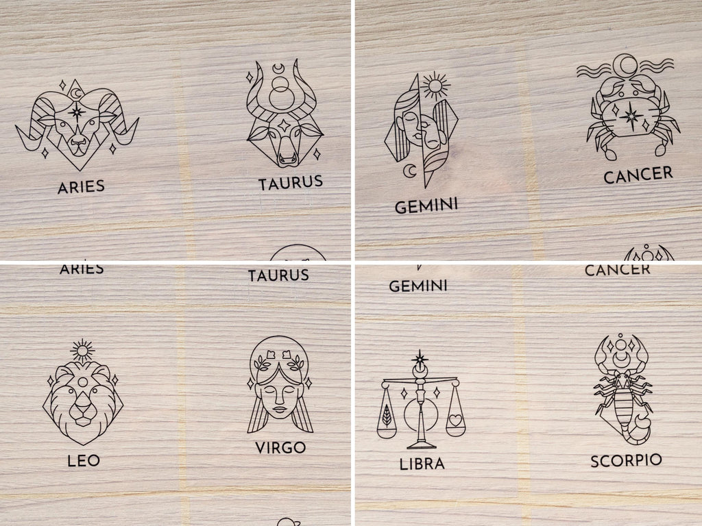 Zodiac signs cyanotype negatives