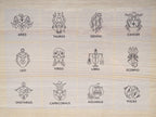 Zodiac signs cyanotype stencils