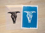 animal skull cyanotype print