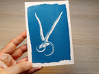 animal skull cyanotype stencil