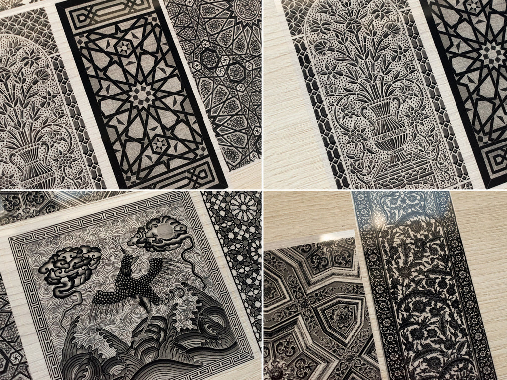 arabic cyanotype stencils