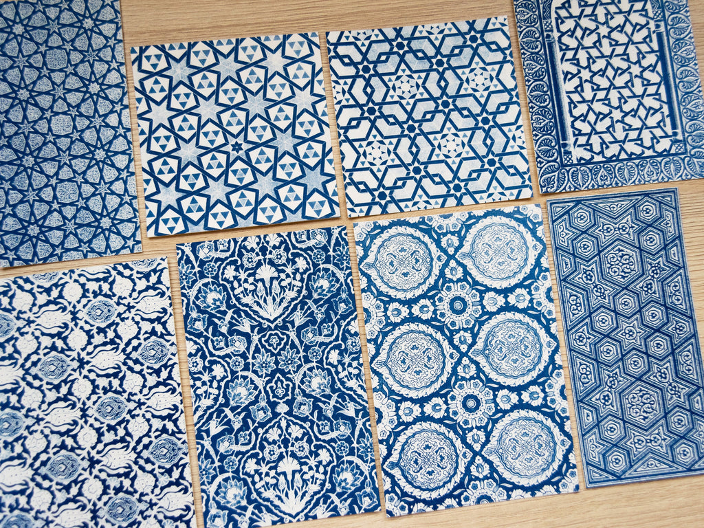arabic patterns cyanotype print