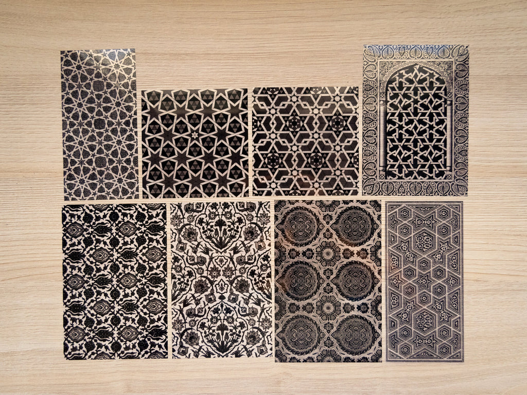 arabic patterns cyanotype stencils